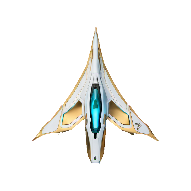 Wisp, the white and gold ship from Astral Veil